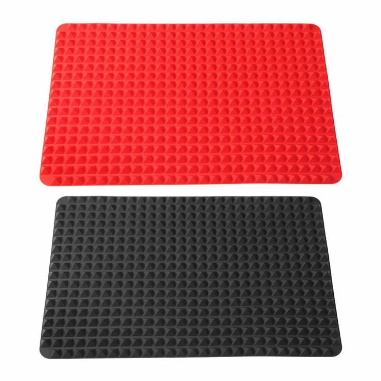 16x11inch Multifunctional BBQ Pizza Mat Fat Reducing Silicone Pyramid Baking Mat  |   Kitchen Tools Kitchen Accessories Black