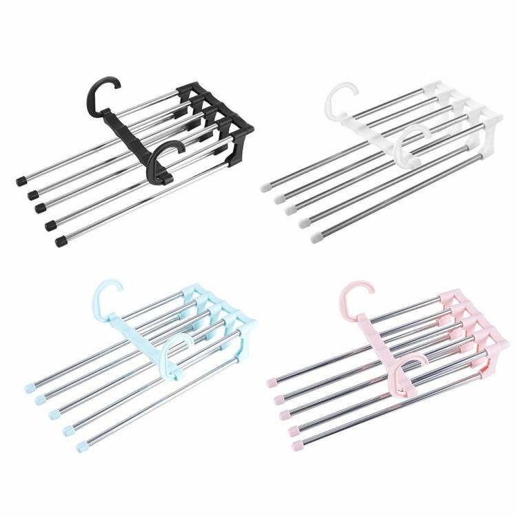 5 Layers Clothes Hanger Pants Storage Rack Trousers Hanging Shelf Organizer  |   Indoor Storage Indoor Storage Black