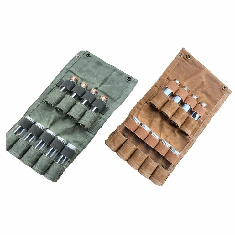 9-hole Seasoning Bottle Storage Bag Foldable Canvas Camping BBQ Spice Jar Bags  |   Outdoor Storage Outdoor Storage Army Green/Khaki