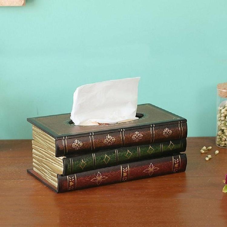 Book Shaped Retro Tissue Box Holder Creative Tissue Organizer Box for Home Decor  |   Indoor Storage Indoor Storage Indoor Storage