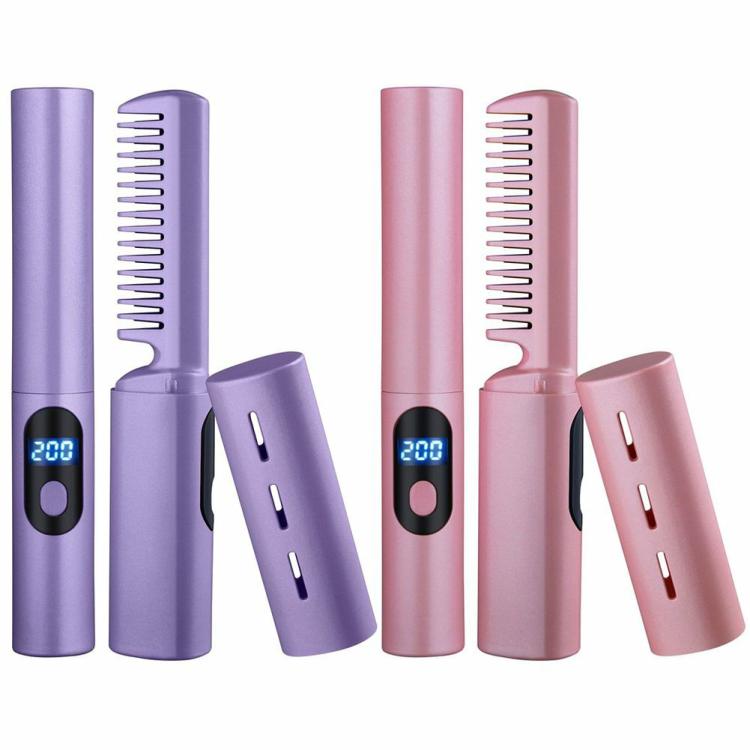 Curler Comb 1500mAh Portable Mini Hair Straightener Fast Heating for Home Travel  |   Personal Care Appliances Home Appliances Personal Care Appliances