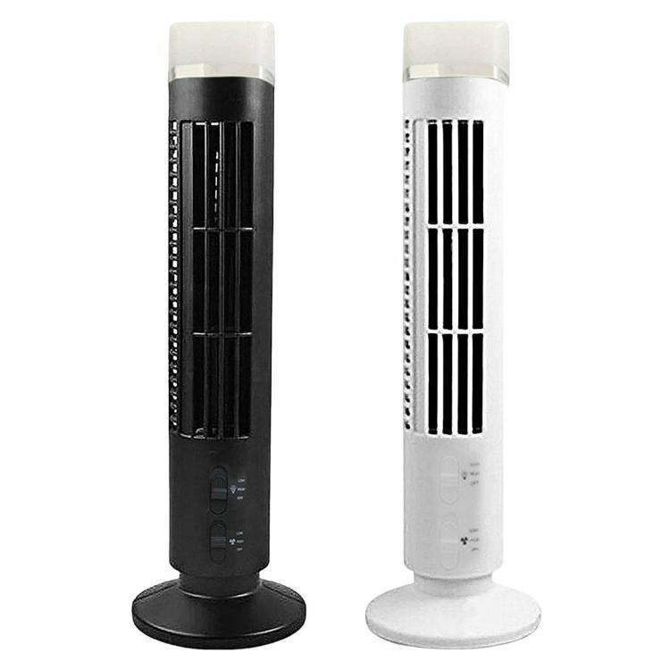 Mini Tower Fan with Light 3W Bladeless USB Plug-in Or Battery Powered for Office  |   Household Appliances Home Appliances Black/White