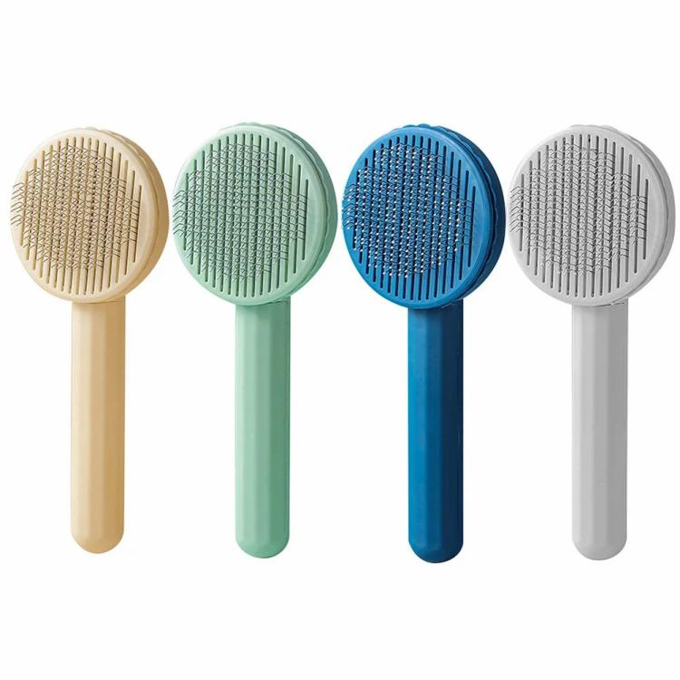 Pet Hair Removal Brush Dog Cat Self Cleaning Slicker Brush Cleaning Care Supply  |   Cat Accessories Cat Accessories Beige/Green/Blue