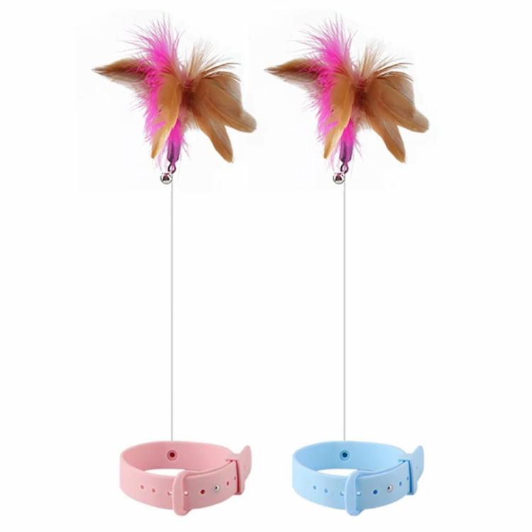 Silicone Cat Stick Training Toys Cat Kitten Feather Teaser Collars Pets Supplies  |   Cat Accessories Cat Accessories Blue/Pink.