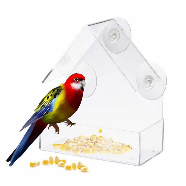 Window Bird Feeder with Suction Cups Creative Bird Food Container for Home Decor  |   Bird Accessories Bird Accessories Bird Accessories