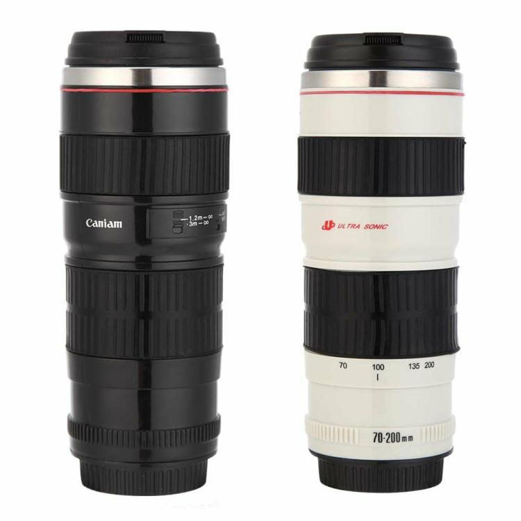 400ml Camera Lens Coffee Mug Leak Proof Camera Tea Mugs for Photographer Present  |   Coffee Supplies Coffee Supplies Black/White